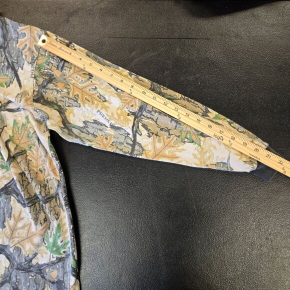 Vintage 80s Predator Camouflage Long Sleeve Shirt XL Cotton Bark  Oak Leaf Patte - Picture 11 of 11